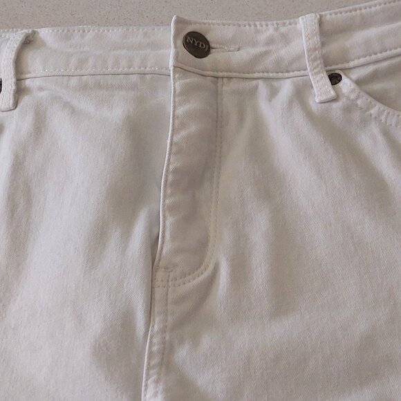 NYDJ LiftXTuck Technology White Wide-Leg Ankle Denim Jeans -Women's Size 14 - Picture 5 of 14